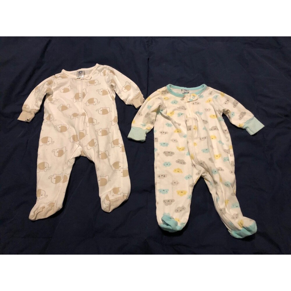 Gerber Infant Feet Sleepers 0-3 Months Lot of 2 Pieces